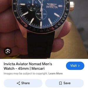 Invicta Aviator Nomad Black and Gold Watch